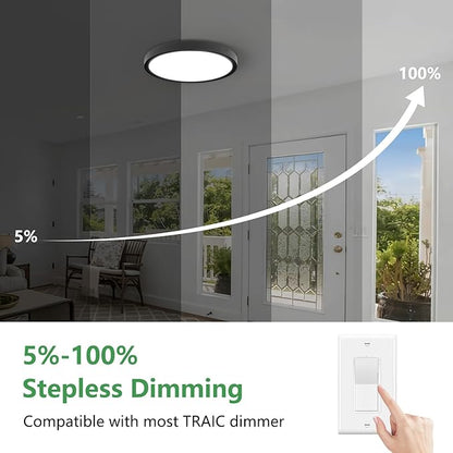 15.8 Inch Dimmable LED Flush Mount Ceiling Light, 3000K/3700K/4000K/5000K/6000K - Image 3
