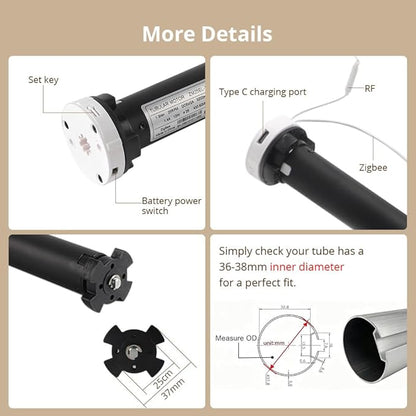 Blindsmart Rechargeable Tuya Zigbee Roller Blinds Motor - Image 7