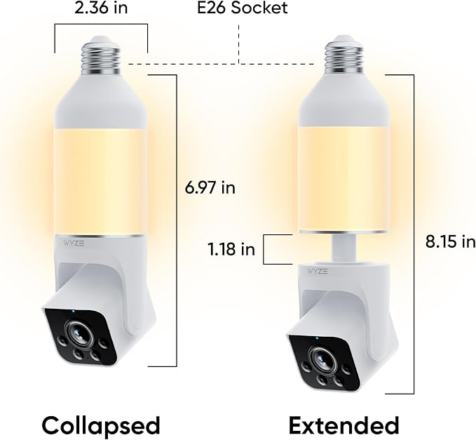 WYZE Bulb Cam Security Camera, 2K HD Outdoor Light Bulb Camera, Color Night - Image 2