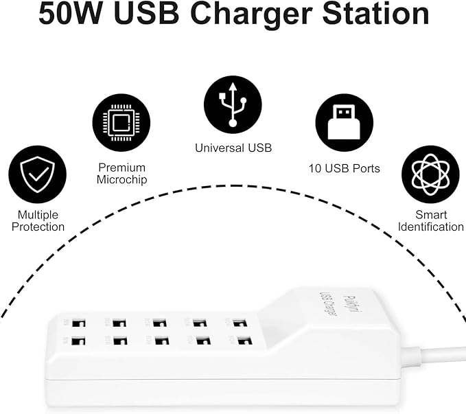 2 Pack 10-Ports USB Charger Station, Power Strips - Image 6