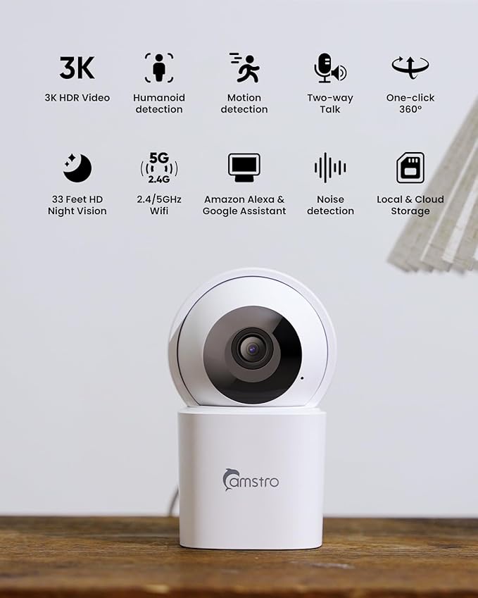 3K Indoor Security Camera 2 Pack, 360° Pan/Tilt WiFi Camera - Image 8
