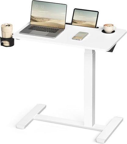 VASAGLE Overbed Table with Wheels, Mobile Standing Computer Desk, 27.6 x 15.7 by VASAGLEbySONGMICSHOME