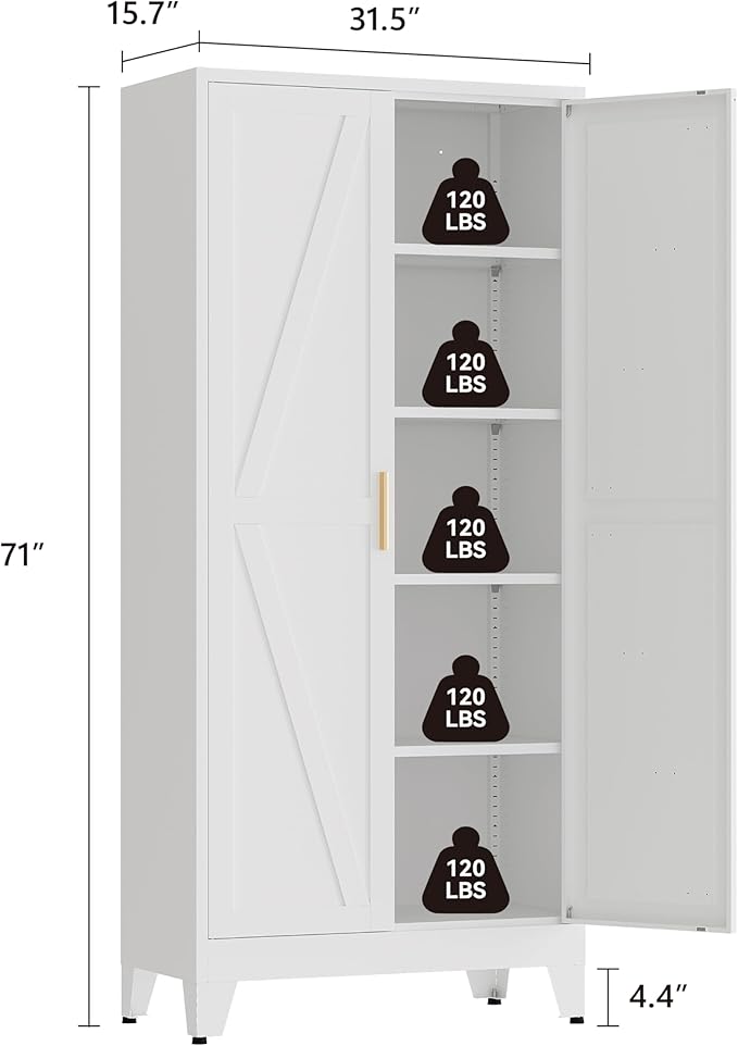 71" Tall Pantry Cabinet, Kitchen Pantry Storage Cabinets - Image 3