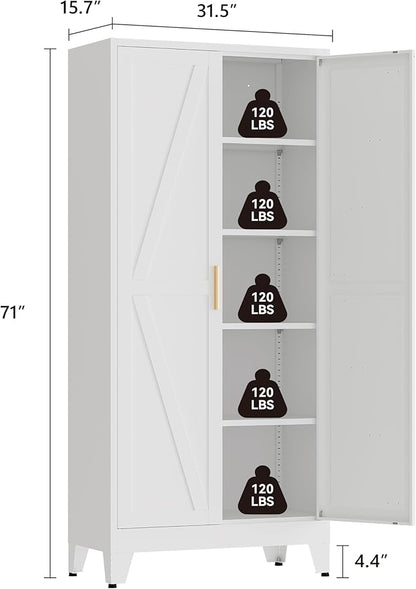 71" Tall Pantry Cabinet, Kitchen Pantry Storage Cabinets - Image 3