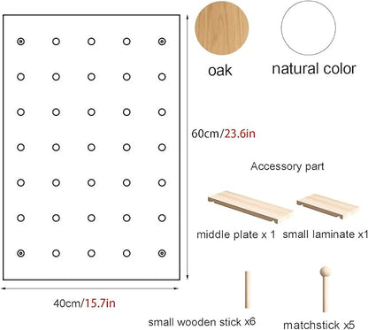 Natural Wood Wall Organizer Kit - Image 3