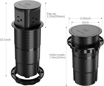 Jgstkcity Pop Up Outlet with 15W Wireless Charger, 4 Outlets 15A, Splash - Image 8