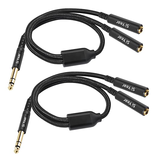SiYear 1/4" Splitter Cable, 6.35mm TRS to Dual 1/4 inch Female Stereo Y by SiYear