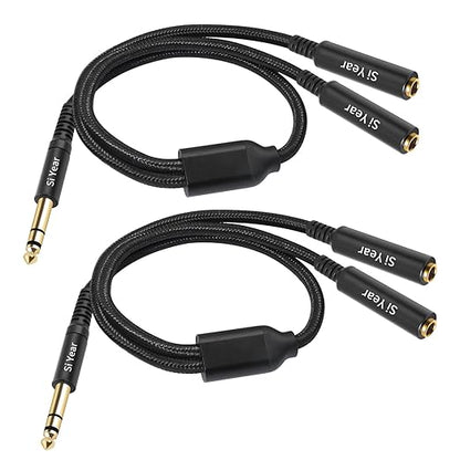 SiYear 1/4" Splitter Cable, 6.35mm TRS to Dual 1/4 inch Female Stereo Y by SiYear