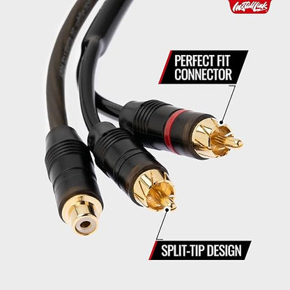 Install Link RCA Audio Cable for Subwoofer or Stereo Cable, Y Adapter 1-Female - Image 3
