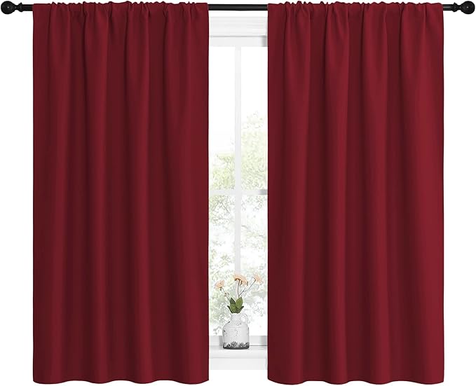 NICETOWN Christmas Burgundy Curtains Blackout Drape Panels - Image 2