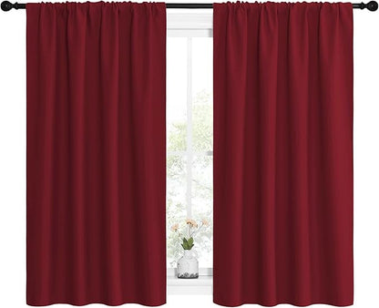 NICETOWN Christmas Burgundy Curtains Blackout Drape Panels - Image 2