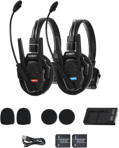 SYNCO XTALK XPro2 Wireless Intercom Headset System, 2.4 GHz 1640FT/500M Full by SYNCO