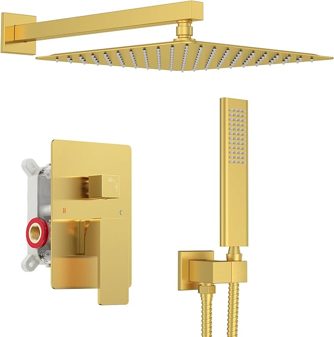 Iriber Brushed Gold Rain Shower System by Iriber