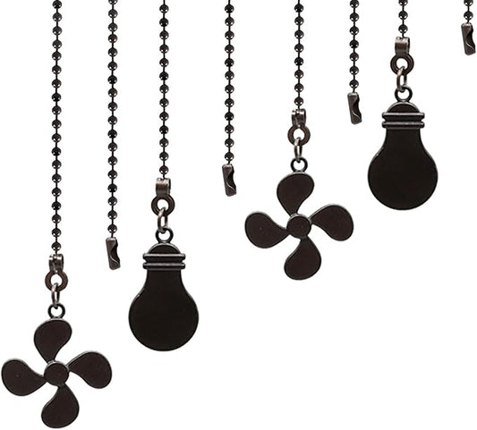 Ceiling Fan Pull Chain Set, 4 Pieces Bulb and Fan Pattern Pull Chain Extension by PRODUCT