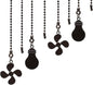 Ceiling Fan Pull Chain Set, 4 Pieces Bulb and Fan Pattern Pull Chain Extension by PRODUCT