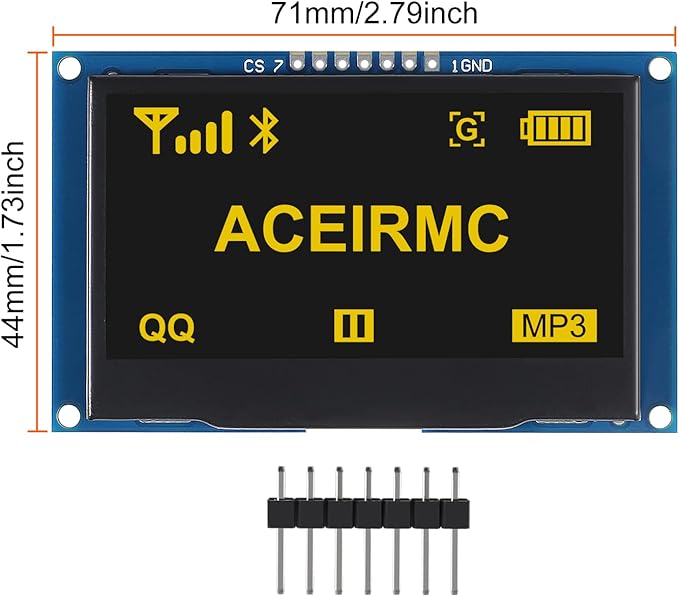 ACEIRMC 2.42 inch 128x64 OLED LCD Display Module SSD1309 7 Pin SPI/IIC I2C - Image 5