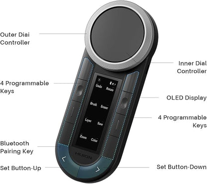 HUION Keydial Remote Bluetooth Programmable Keypad - Image 2