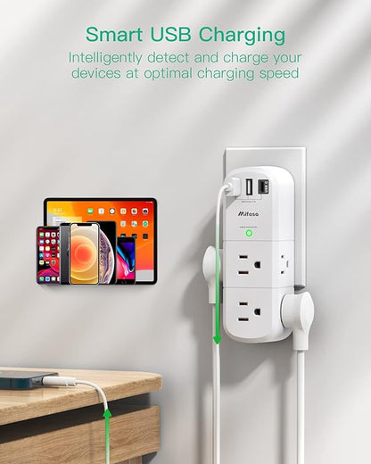 Surge Protector USB Outlet Extender, 6 AC Multi Plug Outlet and 3 USB Ports - Image 3