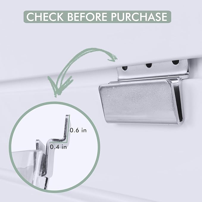 Clear Slatwall Bins, 4 Pack Slat Wall Accessories Cups Hooks Assemble Set Fit - Image 4