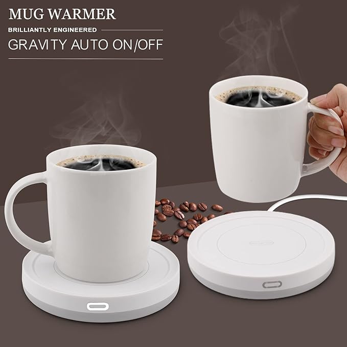 BESTINNKITS White Smart Coffee Auto On/Off Gravity-Induction Mug Office Desk Use - Image 2