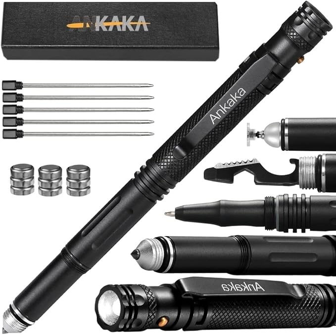The Most Loaded 7-in-1 Tactical Pen: Solves Others Weaknesses, Self Defense Tip by Ankaka