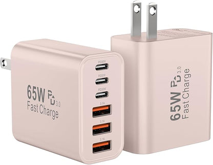 USB C Fast Charger Block, iPhone Charger Fast Charging Blocks 65W Multi Port by Bustuny
