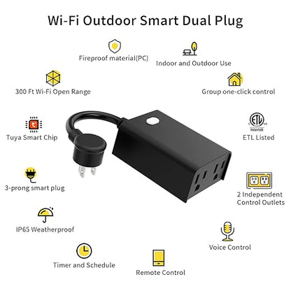 Minoston Outdoor Smart Plug, Wi-Fi Plugs Outlet - Image 2