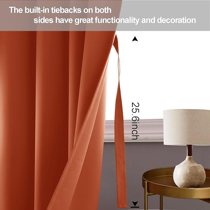 JIUZHEN Caramel Blackout Curtains - Image 3