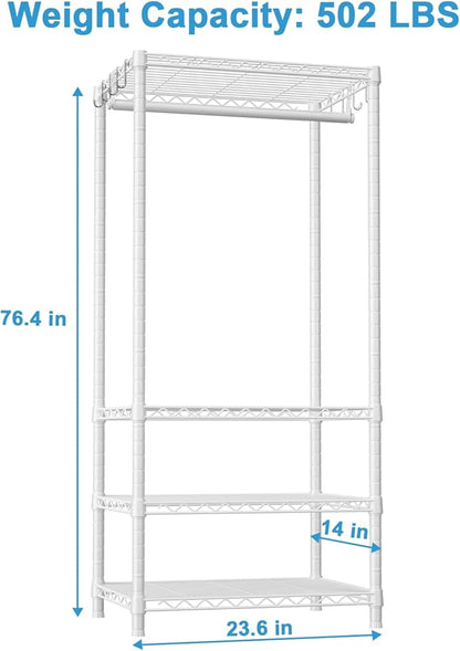 Ulif H4 Mini Portable Closet, 4 Tiers Freestanding Clothing Garment Rack - Image 5