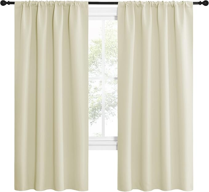 NICETOWN Beige Blackout Curtains - Image 2