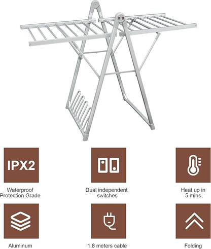 SHARNDY Electric Heating Clothes Drying Rack, Foldable Clothes Drying Rack - Image 4