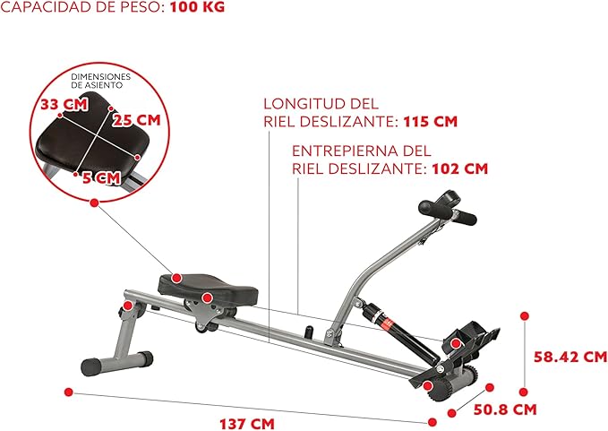 Sunny Health & Fitness Compact Adjustable Rowing Machine - Image 7