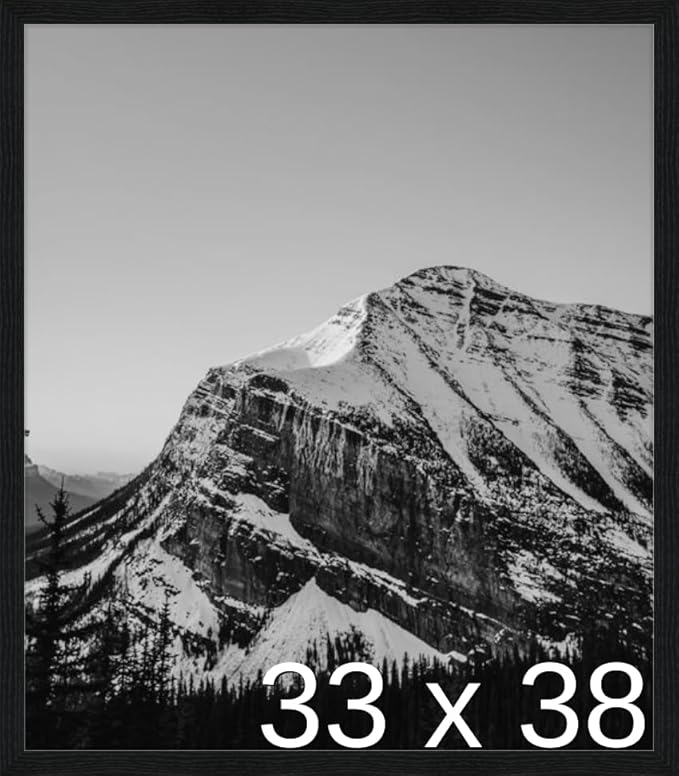 Frame It Easy 33 x 38 Black Grain Wood Frame by FrameItEasy