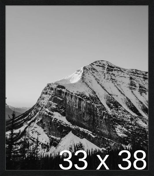 Frame It Easy 33 x 38 Black Grain Wood Frame by FrameItEasy