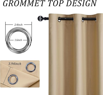 JIUZHEN Blackout Curtains for Bedroom, Sliding Glass Door Curtain 84 inches Long - Image 2