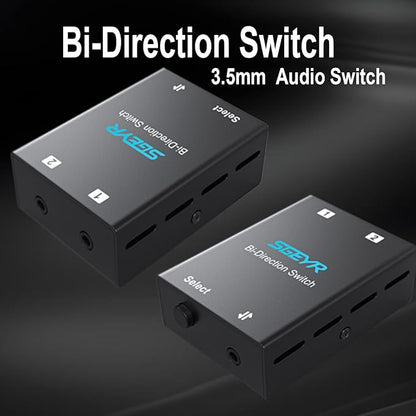 SGEYR Audio Switcher 3.5mm Bi-Direction Switch 2-in-1 Out/ 1-in-2 Out Audio - Image 8