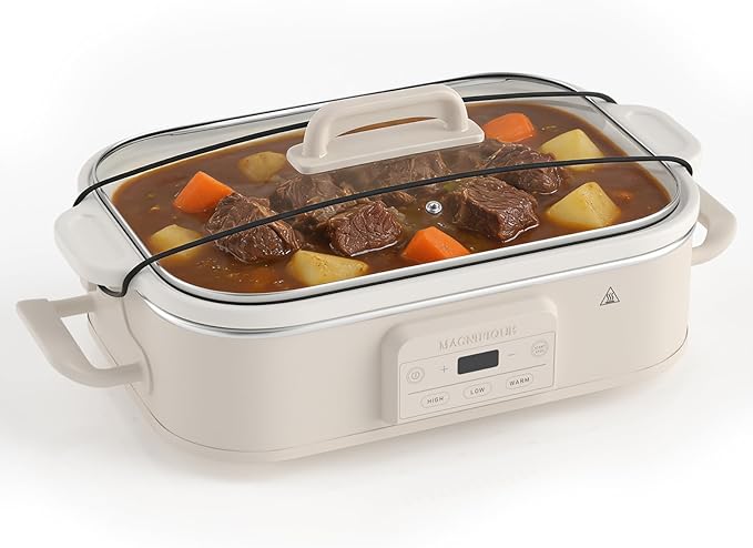 Magnifique 4 Quart Casserole Digital Slow Cooker, Premium Ceramic Bakeware by Magnifique