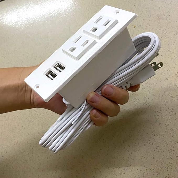 Recessed Power Strip with USB Mountable Power Strip with USB 2 Power Outlets 2 - Image 5