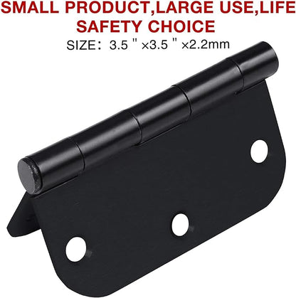 90 Pack Rounded Matte Black Door Hinges 3.5 Inch 5/8" Radius - Image 6