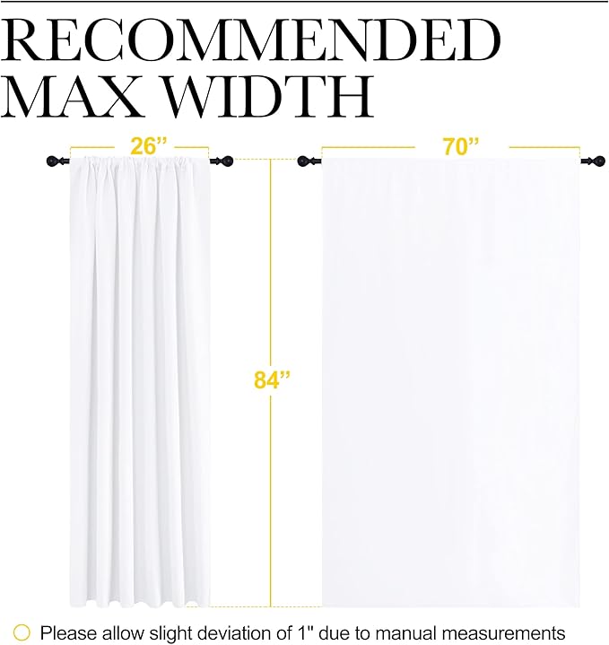 NICETOWN White Curtains, 50% Light Blocking Curtain Panels - Image 7