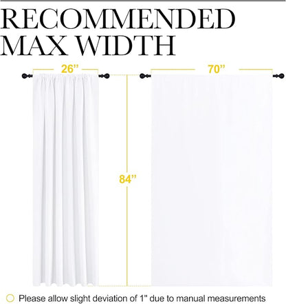 NICETOWN White Curtains, 50% Light Blocking Curtain Panels - Image 7
