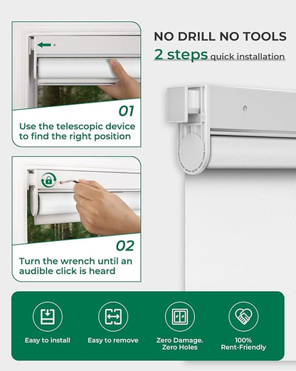 Allesin No Drill Motorized Roller Blinds - Image 4