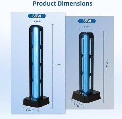 69W UV Light Sanitizer with Remote Control and 3 Timers – Home Disinfection - Image 5
