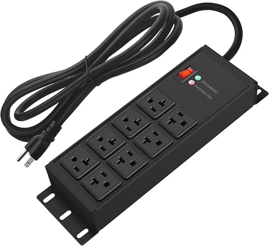 CCCEI Magnetic Heavy Duty Power Strip Surge Protector 20Amp, 12 Gauge High Amp by CCCEI