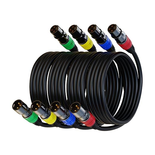 AuxLink XLR Cables, XLR Microphone Cable 25 ft 4 Pack by AuxLinkcable