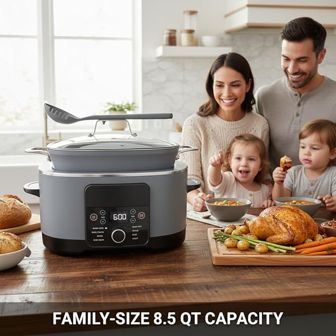 8.5 Quart Large Capacity Multi Cooker, Programmable Electric Pot - Image 7