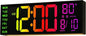 JALL 16" Large Digital Wall Clock, RGB Color by JALL