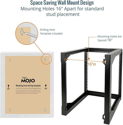 Tecmojo 12U Wall Mount Server Rack, Open Frame Network Rack - Image 4