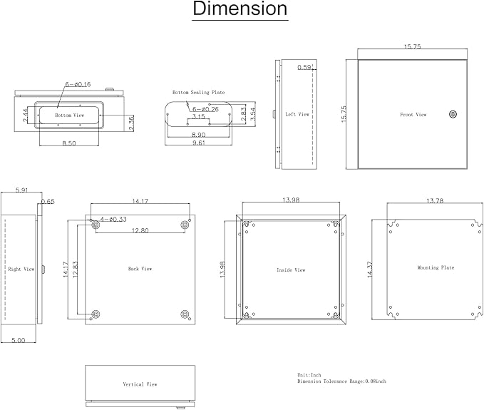 VEVOR NEMA Steel Enclosure, IP66 Waterproof & Dustproof, Outdoor/Indoor - Image 10
