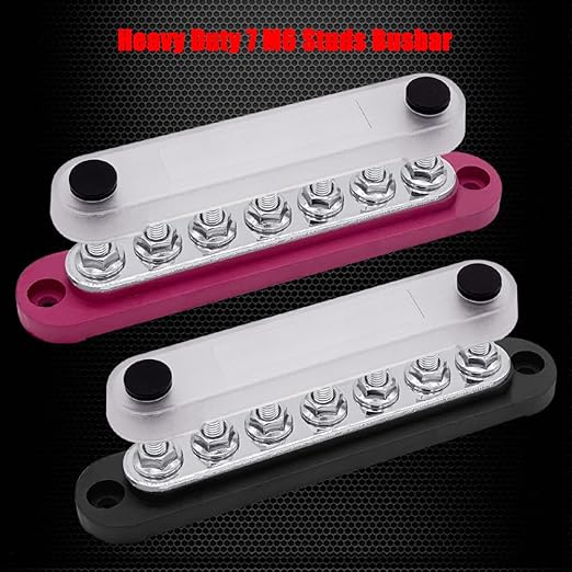 7 x M6 Studs Power Distribution Block Bus Bar 12V, Ampper 5.9" HD 150A Marine - Image 2